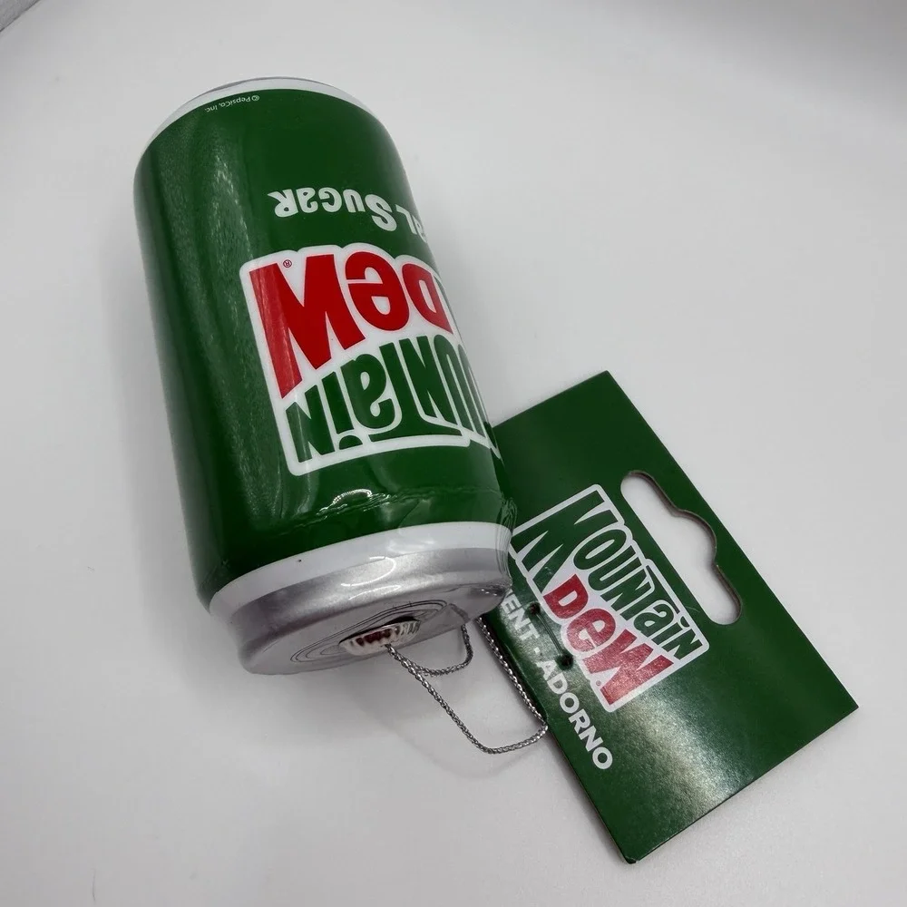 NEW Mountain Dew Real Sugar‎ Holiday Decoupage Ornament By Ruz, 4 Inches Tall